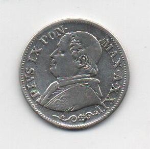 ITALIA DEL AÑO 1867 ESTADOS PONTIFICIOS DE 10 SOLDI